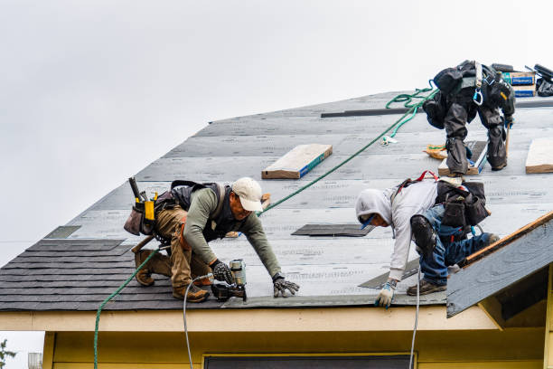 Professional Gutter Installation technician working in Fremont, NH